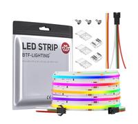 BTF-LIGHTING FCOB SPI RGB Flexible High Density LED Strip COB WS2811 IC LED Strip 5M 630LEDs/m DC24V White PCB IP30 Chasing Colour(Without Controller and Power Supply)