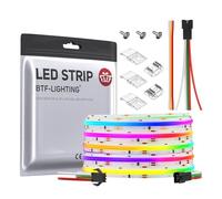 BTF-LIGHTING FCOB SPI RGB Flexible High Density LED Strip COB WS2811 IC LED Strip 5M 720LEDs/m DC12V White PCB IP30 Chasing Colour(Without Controller and Power Supply)