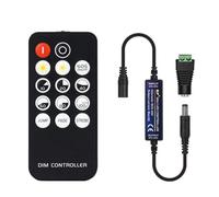 BTF-LIGHTING Mini RF Controller 14 Keys for FCOB 3014 5630 5730 3528 LED Strips DC5V/DC12V/DC24V Dimmer Switch Brightness Mode Effect Mode Wireless LED Dimmer Controller(Single Color)