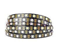 BTF-LIGHTING RGBW RGB+Warm White SK6812 (Similar WS2812B) 16.4ft 5m 60LEDs/Pixels/m Individually Addressable Flexible 4 Colors in 1 LED Dream Color LED Strip Black PCB IP30 Non-Waterproof DC5V