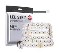 BTF-LIGHTING RGBWW LED Strip 5050SMD RGBW 4IN1 LED Tape RGB+Warm White(2700-3000K) 24V 5M 96LEDs/m 480LEDs White PCB IP30 NOT Waterproof for Indoor Lighting (Only LED Strip)