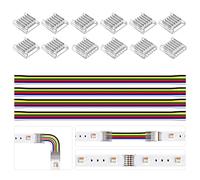 BTF-LIGHTING SMD 6pin 12mm Connector kit 12pcs Transparent Connector 4pcs 15cm Long 22AWG Extension Cable Wire to Board for gapless Soldering and 6pin LED Light Corner Connection