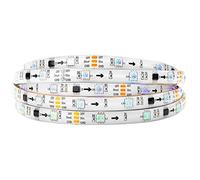 BTF-LIGHTING WS2811 IC Addressable Dream Color LED Strip 16.4FT 30LEDs/m 10Pixels/m 150LEDs 50pixels IP65 Splash Proof White PCB Flexible DC12V Chasing Effect for Bedroom Desk Home Decoration