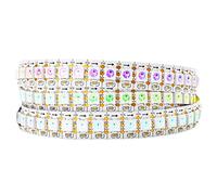 BTF-LIGHTING WS2812B 1M Gold Wire 144LEDs/Pixels/m Flexible White PCB