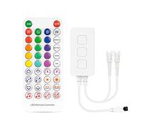 BTF-LIGHTING WS2812B Bluetooth RGB IR Remote Control SP611E Dual Output LED Controller with Music Sync DIY Timer Work with iOS and Android Smartphone APP Control for 3PIN Addressable LED Strip