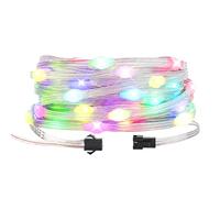 BTF-LIGHTING WS2812B IC RGB Pebble Pixel Light Seed String Roll Individual Addressable Chasing Color Smart Fairy String Light PVC Wire 16.4FT 50LED DC12V for Christmas Decor(No Adapter or Controller)