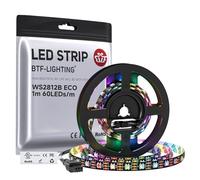 BTF-LIGHTING WS2812E ECO RGB Alloy Wires 5050SMD 3.3FT 60Pixels/m Black PCB | Individual Addressable Flexible FPCB Full Color LED Pixel Strip Dream Color IP30 DIY Project Only DC5V(Only Strip)