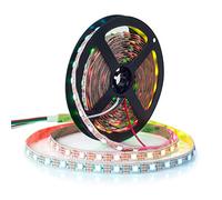BTF-LIGHTING WS2812E ECO RGB Alloy Wires 5050SMD Individual Addressable 16.4FT 60Pixels/m 300Pixels Flexible White PCB Full Color LED Pixel Strip Dream Color IP30 Non-Waterproof DIY Projects Only DC5V