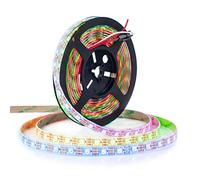 BTF-LIGHTING WS2812E ECO RGB Alloy Wires 5050SMD Individual Addressable 16.4FT 60Pixels/m 300Pixels Flexible White PCB Full Color LED Pixel Strip Dream Color IP30 Non-Waterproof DIY Projects Only DC5V