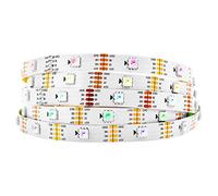 BTF-LIGHTING WS2813 Individually Addressable Dual Signal Upgraded WS2812B RGB LED Flexible Strip Light 5050 SMD Magic Dream Color DC 5V White PCB IP30 Non-Waterproof