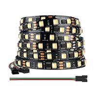BTF-LIGHTING WS2814 IC RGBW RGB+Warm White (Similar WS2812B) Addressable DC12V 16.4FT 60LED/m 10pixel/m Flexible 4 Colors in 1 Dream Color LED Strip IP30 for Home Decor (No Adapter or Controller)