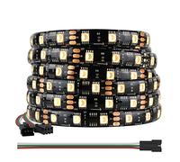 BTF-LIGHTING WS2814 IC RGBW RGB+Warm White (Similar WS2812B) Addressable DC12V 16.4FT 60LED/m 20pixel/m Flexible 4 Colors in 1 Dream Color LED Strip IP65 for Home Decor (No Adapter or Controller)