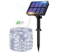 btfarm 1 Pack Solar String Lights Outdoor Garden Waterproof, Total 8M/26FT 80 LED Solar Powered Fairy Lights, 8 Modes Copper Wire Solar Lights for Patio Yard Party Christmas Cool White