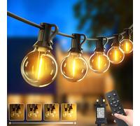 btfarm 10M/33FT Outdoor Festoon Lights Mains Powered with Remote, 14+1 LED Garden String Light Timer Dimmable with Shatterproof G40 Bulb, Waterproof Outside Lighting for Gazebo Pergola Patio Wedding