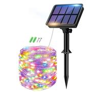 btfarm 1Pack Solar String Lights Outdoor Garden, 8M 80LED Outdoor Solar String Lights 8 Modes Fairy Lights Solar Powered, Copper Wire Lights for Garden, Yard, Christmas, Multi-Colored