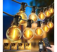 btfarm 2 Pack 30M/100FT Garden Lights Mains Powered Outdoor with Remote, Each 40+2 LED Festoon String Lights Timer Dimmable, Shatterproof G40 Bulbs Waterproof Outside Lighting for Gazebo Patio Wedding