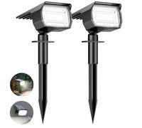 btfarm 2 Pack Solar Lights Outdoor Garden, 72 LED Solar Spot Lights 3 Modes IP65 Waterproof Garden Uplighters Solar Powered, Auto ON/Off Spotlight for Yard Driveway Pathway Landscape 6500K Cool White