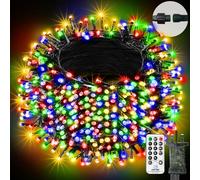 btfarm 20M 200LED Christmas Fairy Tree Lights with Remote, Outdoor Xmas Lights Mains Powered, 8 Modes Timer Waterproof String Light for Indoor, Outside, Garden, Party, Wedding Decorations, Multicolor