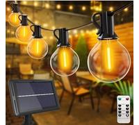 btfarm 23M/75FT Solar Festoon Lights Outdoor with Remote, 30+3 LED Solar String Lights Outdoor Garden with G40 Bulbs, 4 Lighting Modes Waterproof Garden Lights for Gazebo Patio Wedding Decor
