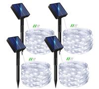 btfarm 4 Pack Solar String Lights Outdoor Garden, 6M/20FT Fairy Lights Solar Powered 8 Modes Copper Wire Solar Lights for Decorating Garden, Yard, Tree, Christmas, Cool White