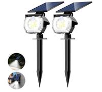 btfarm 52 LED Solar Motion Lights Outdoor Waterproof IP65-2 Pack Motion Sensor Solar Spot Lights Outside, 3 Modes Solar Powered Landscape Spotlights for Yard Garden Driveway Pathway, Cool White