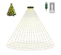 btfarm Christmas Tree Lights with Remote, 2M 400 LED Fairy Xmas Light USB Plug in, Timer 8 Modes Dimmable Cascading Twinkle Lights Waterproof for 5-7FT Indoor Outdoor Decorations, Warm White