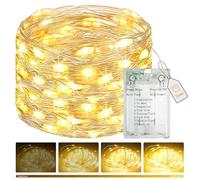btfarm Fairy Lights Battery Operated with Timer Dimmable, 8 Modes 5M 50LED String Lights USB Powered, Christmas Small Wire Lights Waterproof for Indoor Outdoor Bedroom Xmas Tree Decor, Warm White