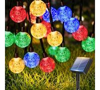 btfarm Solar Lights Outdoor Garden, 7.5M/24FT 30 LED Solar Powered String Lights Waterproof, 8 Modes Crystal Ball Fairy Light for Garden Patio Yard Tree Christmas Party, Multi-Coloured
