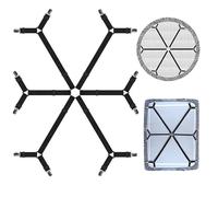 BTFLKNS 2pack Bed Sheet Clips, 3 Way 6 Sides Adjustable Crisscross Fitted Sheet Straps Suspenders, Elastic Sheet Grippers with Metal Clips for Mattress Covers, Sofa & Tablecloth (Black)