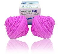 BTFLKNS® 2Pcs Premium Washing Balls, Eco-Friendly Laundry Balls, Super Soft Shell Doesn't Hurt Clothes, Advanced Ceramic Balls, 2000 Washing Cycle Laundry Balls, All Natural Detergent(2Pack,Pink)