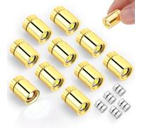 BTFO 10pcs Mini LED Light with 5pcs Battery, Battery Powered Small Miniature LED Lights with Gold Shell for Dollhouse DIY Crafts Toy Building Blocks Party Decorations (Cold White)