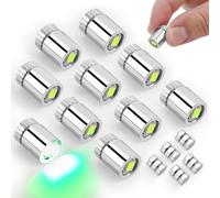 BTFO 10pcs Miniature LED Lights with Batteries, Mini Small Tiny Light Included Micro Electric Spotlight for Craft DIY Paper Lantern Party Decoration Dollhouse Accessories (Green)