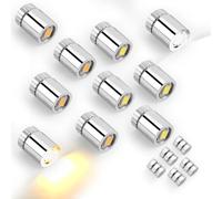 BTFO 10pcs Miniature LED Lights with Batteries, Mini Small Tiny Light Included Micro Electric Spotlight for Craft DIY Paper Lantern Party Decoration Dollhouse Accessories (Warm White, Cool White)