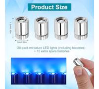 BTFO 20pcs Miniature Led Lights, Mini Electric Lights with Battery Powered for Dollhouse DIY Crafts Paper Lanterns Party Decorations Toy Building Blocks (Blue)