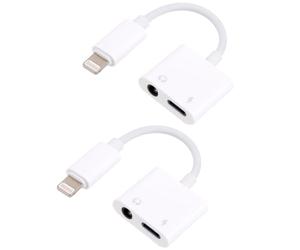 BTFO 2pcs Headphones Splitter Adapter, 2-in-1 Lightning to 3.5mm Headphone Aux Audio Adapter Support Fast Charging, for iPhone 14/13/12/11/X/XR/XS/8/7 & More Devices