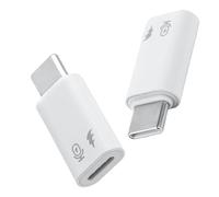 BTFO 2pcs Lightning Female to USB-C Male Adapter, Microphone Sound Card OTG Charging Adapter Compatible with iPhone 17 16 15 14 iPad Not for Music Playback Calls In-Line Controls