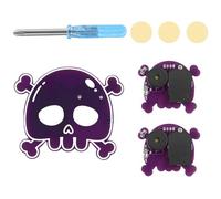 BTFO 3pcs Prank Cricket Noise Maker, Skull Appearance Hidden Annoying Buzzing Chirping Noise Generator with 16 Sounds Funny Hidden Prank Device for Home School Halloween Party Accessories (Purple)