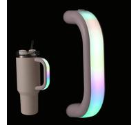 BTFO 6 Colors Led Light-Up Tumbler Handle for Stanley 40oz/30oz, Rechargeable Light-Up Tumbler Handle for Outdoor Party Home Use(Pink)