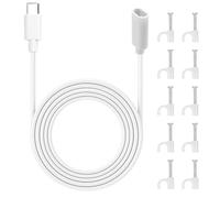 BTFO 6m/20ft USB C Extension Cable, PVC & Copper Wire USB C Male to Female Extender Cord with Snap Clips Compatible with Pan-Tilt Indoor Cam Long Type-C Charging Cable (White)