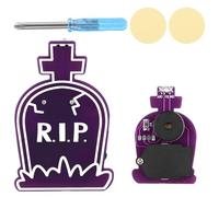 BTFO Cross Grave Cricket Noise Maker, Funny Buzzing Noise Generator 16 Annoying Sounds Hidden Prank Items for Halloween School Party Gag Gifts (Purple)
