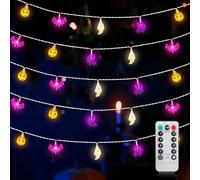 BTFO Halloween String Lights, 20ft 40 LED Halloween Lights Battery Powered Ghost Bat Spider Pumpkin String Lights Halloween Decorative Lights with 8 Lighting Modes for Indoor Outdoor Decoration
