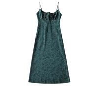 BTFONIA Women's Floral Dress Low-Cut Square Neck Spaghetti Strap Tie Bodycorn Dresses(Green,L)