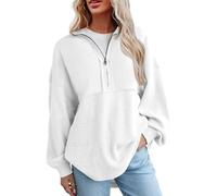 BTFONIA Womens Sweatshirt Casual Waffle Knit Half Zip Pullover Loose Long Sleeve Tops Fall Outfit Clothes(7#,L)