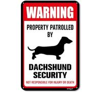 BTFSigns 8" x 12" Funny Beware of Dog Aluminum Sign Property Patrolled by Dog Security - Warning Metal Sign for Home and Yard