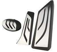 BTFWM Car Pedal Cover, for BMW, X2 F39 2018-2020 Parts AT Foot Rest Pedals Brake Stainless Steel Case Car Pedal Cover Set(BLACK LHD With Rest)