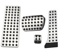 BTFWM Car Pedals Accelerator Brake Footrest Pad, for Mercedes-Benz, C E S GLK SLK CLS SL-Class W203 W204 W211 W212 W210 Stainless Steel Car Pedal Cover Set(BLACK AT With Rest)