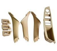 BTFWM Carbon Fiber RHD Car Interior Door Handle, for BMW, 5 Series F10 F11 520d 525d 530d 535i Inner Panel Pull Trim Cover Car Interior Door Pull Handle(Beige-7Pcs-RHD)