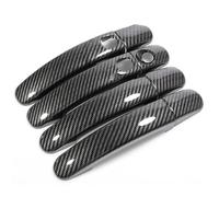 BTFWM for Ford, for Focus, MK3 Mk2 Hatchback Escape Kuga Carbon Fiber Car Door Handle Cover Protection Catch Cap Sticker Car Exterior Door Handle Cover(Black 3 Holes Smart)
