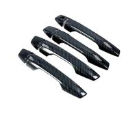 BTFWM for Mitsubishi, Eclipse Cross 2018~2023 Accessories Chrome Carbon Fiber Door Handle Cover Trim Car Styling 3D Stickers 2021 2022 Car Exterior Door Handle Cover(Black 4handle 1keyhole)