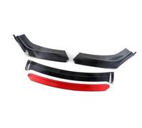 BTFWM For VW, for Golf, MK5 6 7 Car Front Lower Bumper Lip Splitter Spoiler Protector Sport Diffuser Deflector Spoiler Front Bumper Splitter(BLACK Carbon black and red)